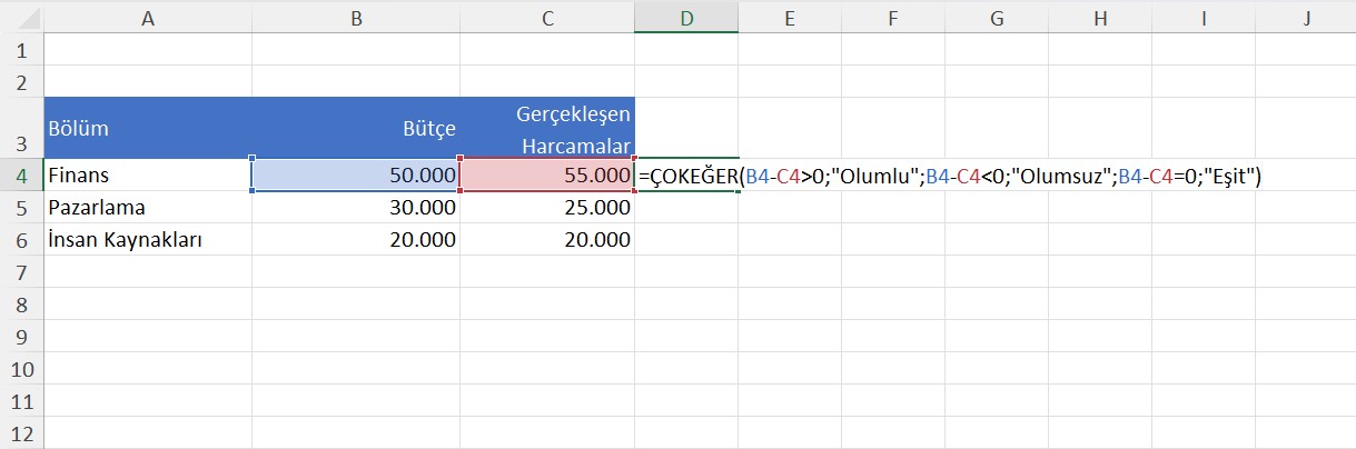Excel ÇOKEĞER Formülü Nasıl Kullanılır?