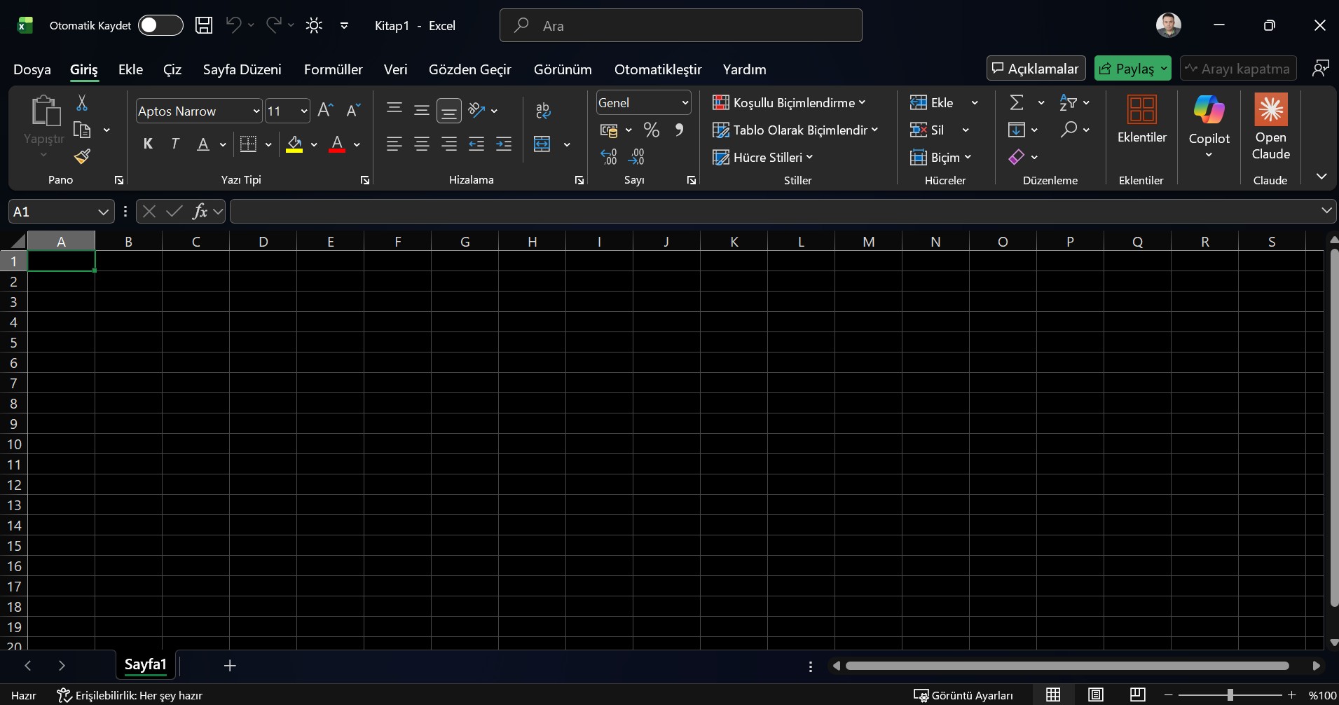 Excel Karanlık Mod (Dark Mode) Nasıl Açılır?