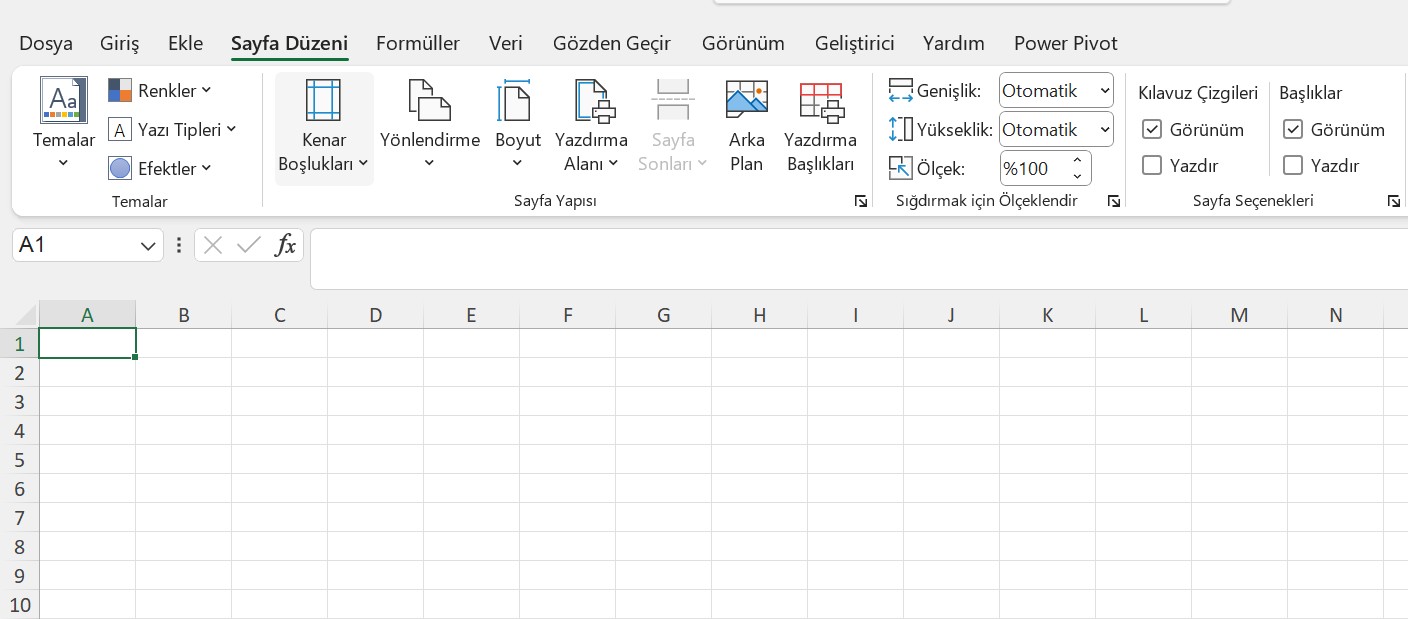 Excel Kenar Boşlukları Nasıl Ayarlanır?