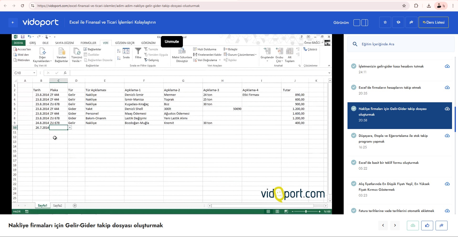 Excel Nakliye Takip Dosyası Oluşturma Nasıl Yapılır?