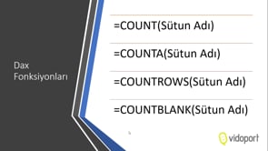 COUNT-COUNTA-COUNTROWS-COUNTBLANK Fonksiyonlarını Kullanmak