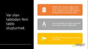 Var Olan Tablodan Yeni Tablo Oluşturmak