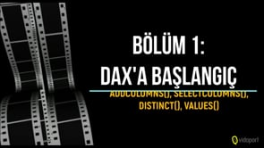 Tablo Man. ve Filtre Fonk. - ADDCOLUMNS(), SELECTCOLUMNS(), DISTINCT(), VALUES()