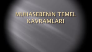 Muhasebenin temel kavramları