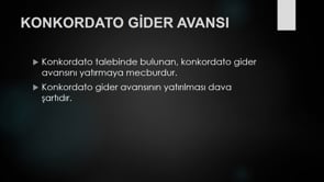 Konkordato Gider Avansı