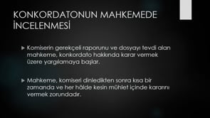 Konkordatonun mahkemede incelenmesi