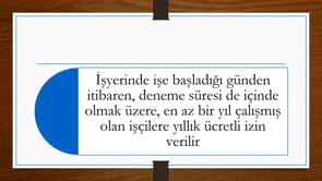 Yıllık Ücretli İzin Hakları Ve Süreleri