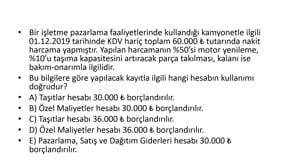 Duran Varlıklar ile İlgili Örnek Sorular