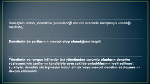 Bağımsız Denetim Sözleşmesinin Şartları Üzerinde Anlaşılması
