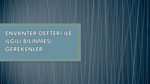 Envanter ile İlgili Bilinmesi Gerekenler