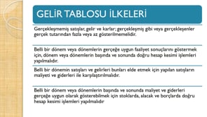 Mali Tabloların Düzenlenme İlkeleri