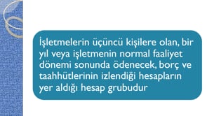 Kısa Vadeli Yabancı Kaynaklar