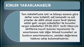 Yeniden Değerleme Yapabilecek Mükellefler