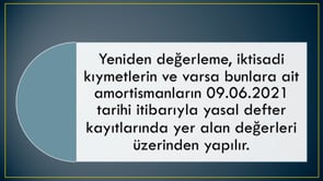 Yeniden Değerleme İçin Esas Alınacak Değer