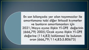 Yeniden Değerleme Yapmak İçin Kullanılan Oran
