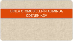 Binek Otomobillerin Alımında KDV