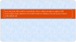 Kaçakçılık Fı̇ı̇llerı̇yle Vergı̇nı̇n Zı̇yaa Uğratılmış Olabı̇leceğı̇ Hallerde Haklarında Ön Tespı̇t