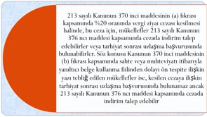 İndı̇rı̇mlı̇ Kesı̇len Ceza İçı̇n Mükellefler Cezada İndı̇rı̇m Veya Uzlaşma Talep Edebı̇lı̇rler mi?