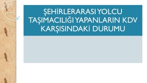 Şehirlerarası Yolcu Taşımacılığında KDV