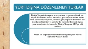 Yurtdışı Turlarında KDV