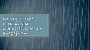 Emeklilik Fayda Planlarında Muhasebeleştirme ve Raporlama