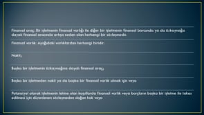 Finansal Araçlar Sunum