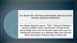 Ara Dönem Finansal Raporlama