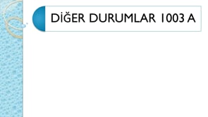 Diğer Durumlar 1003 A