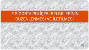 E-Sigorta Poliçesi Belgelerinin Düzenlenmesi ve İletilmesi