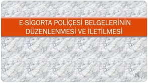 E-Sigorta Poliçesi Belgelerinin Düzenlenmesi ve İletilmesi