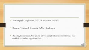 Geçici Vergide Yapılan Değişiklikler