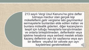 Defter Tutmaya Mecbur Mükelleflerin Gayrimenkul Sermaye İrat