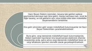 Kira Gelirlerinde Hazır Beyan Sistemi