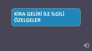 Kira Gelirleri ile İlgili Özelgeler