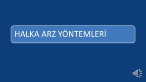 Halka Arz Yöntemleri