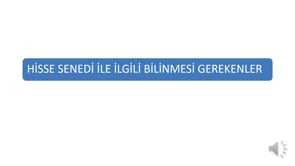 Hisse Senedi Nedir?