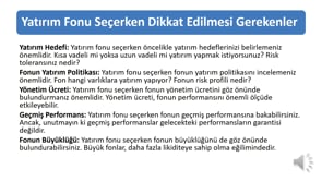 Yatırım Fonları Hakkında Bilinmesi Gerekenler