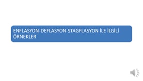 Enflasyon-Deflasyon-Stagflasyon İle İlgili Örnekler