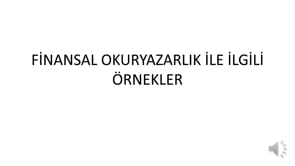 Finansal Okuryazarlık Örnekleri