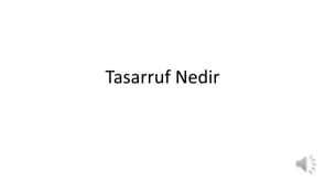 Tasarruf Nedir?