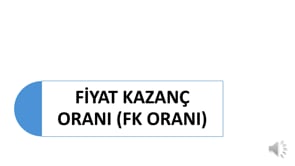 Fiyat Kazanç Oranı (FK Oranı)