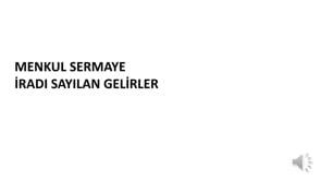 Menkul Sermaye İradı Sayılan Gelirler-1