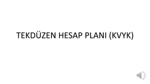 Tekdüzen Hesap Planı (KVYK)