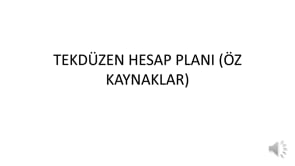Tekdüzen Hesap Planı (Öz Kaynaklar)