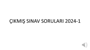 Çıkmış Sınav Soruları 2024-1