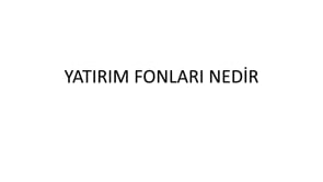 Yatırım Fonları Nedir?