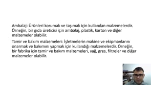 Malzeme Giderleri
