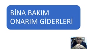 Bina Bakım Onarım Giderleri