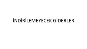 İndirilemeyecek Giderler