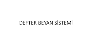 Defter Beyan Sistemi